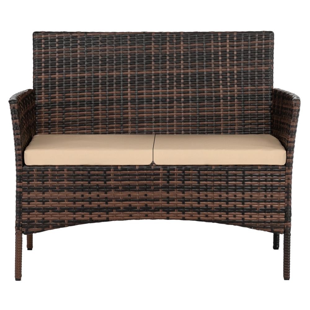 8 Pcs Outdoor Patio Lawn Sofa Set with Cushions Rattan Wicker Furniture Table