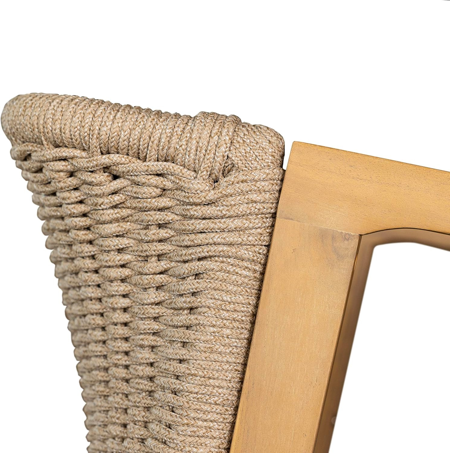 Acacia Wood Outdoor Dining Set for 5 with Rattan Chairs – Light Teak Finish