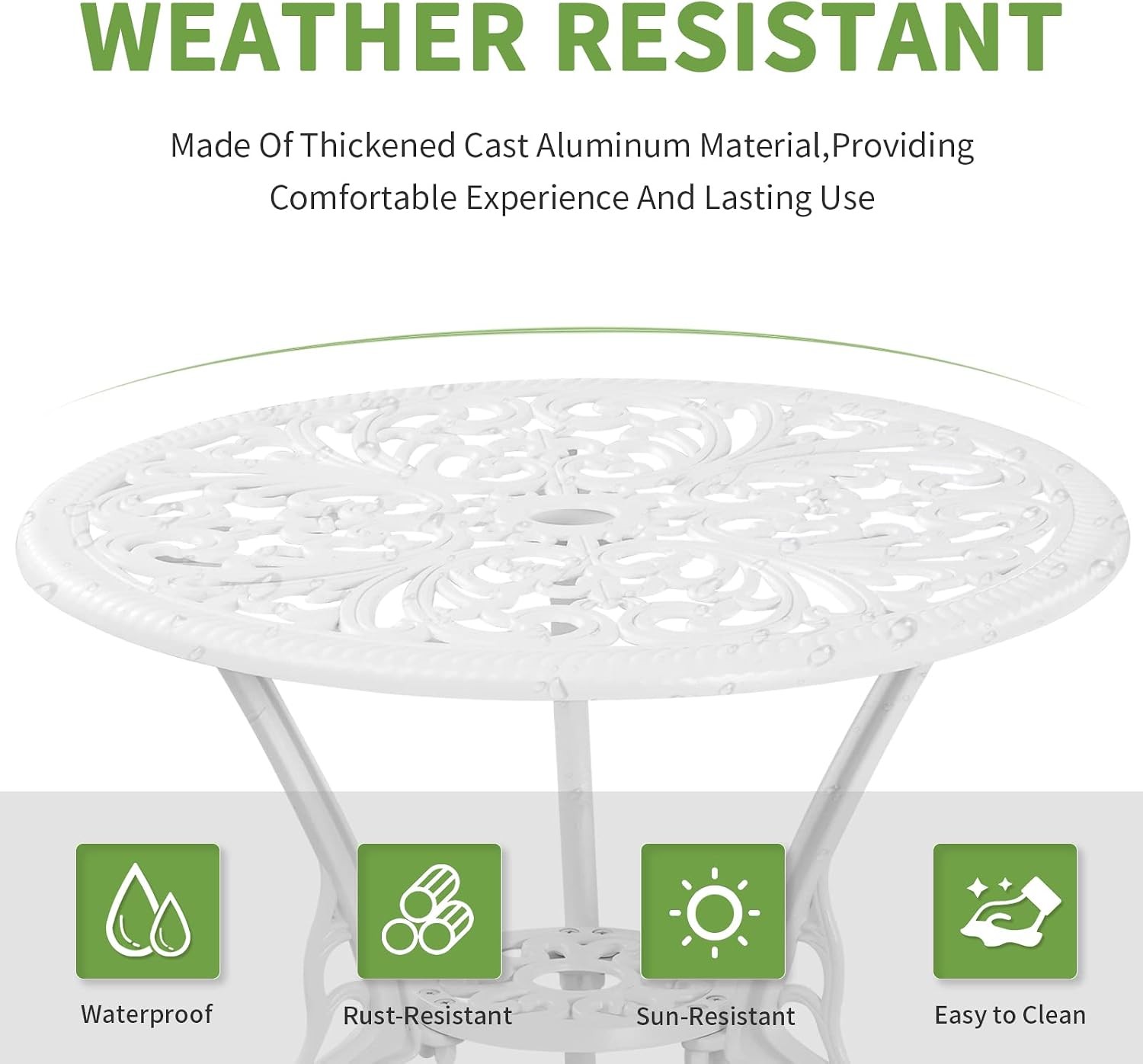 Outdoor Metal Bistro Furniture Set Garden Porch Small Dining Seating