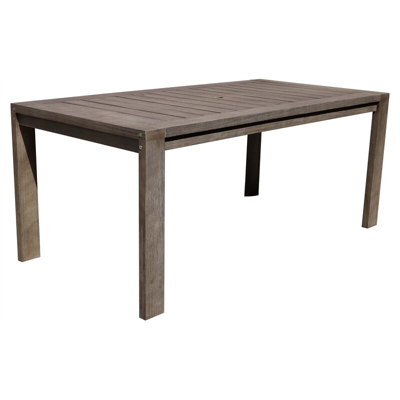 Pangea Home Harbor 30×70″ Modern Eucalyptus Wood Dining Table in Brown Finish