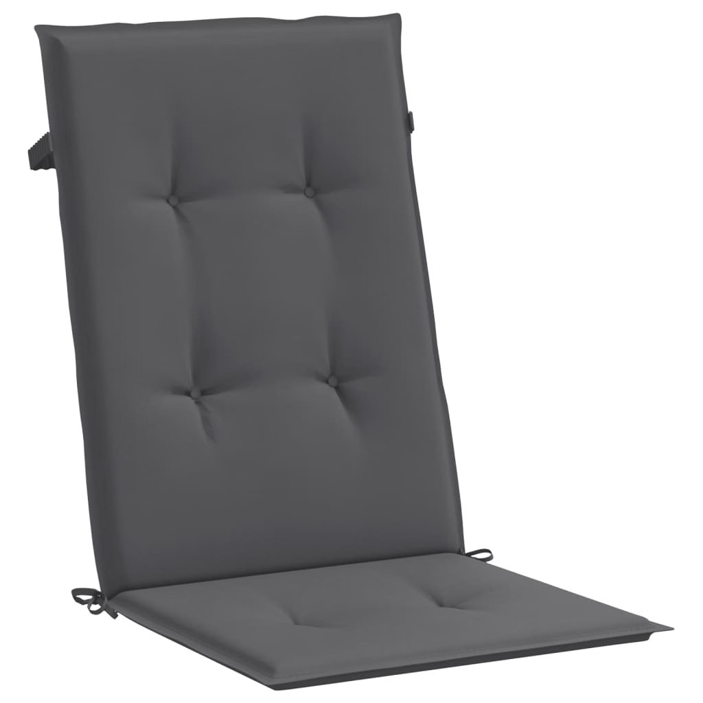 Garden Highback Chair Cushions 4 pcs Anthracite 47.2″x19.7″x1.2″ Fabric