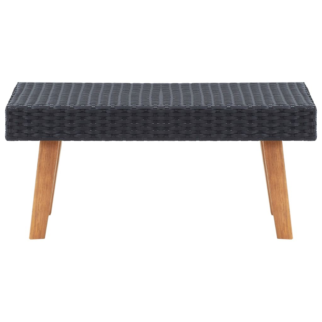 Coffee Table Garden Outdoor Side Table Solid Eucalyptus Wood PE Rattan vidaXL