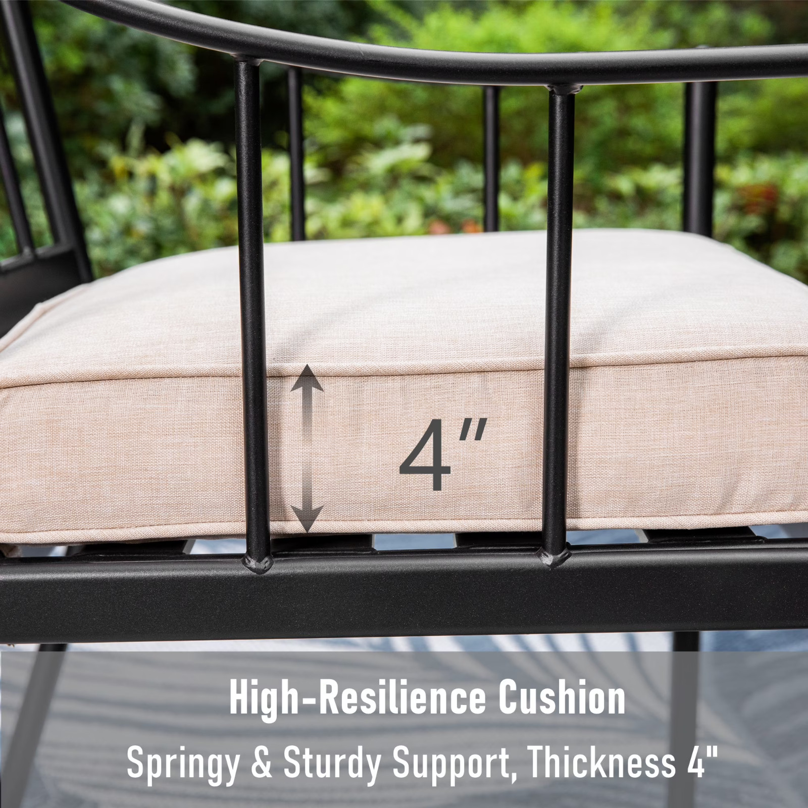 MF Studio Set of 2 Outdoor Patio Dining Chairs with Cushions, Weather Resistant,
