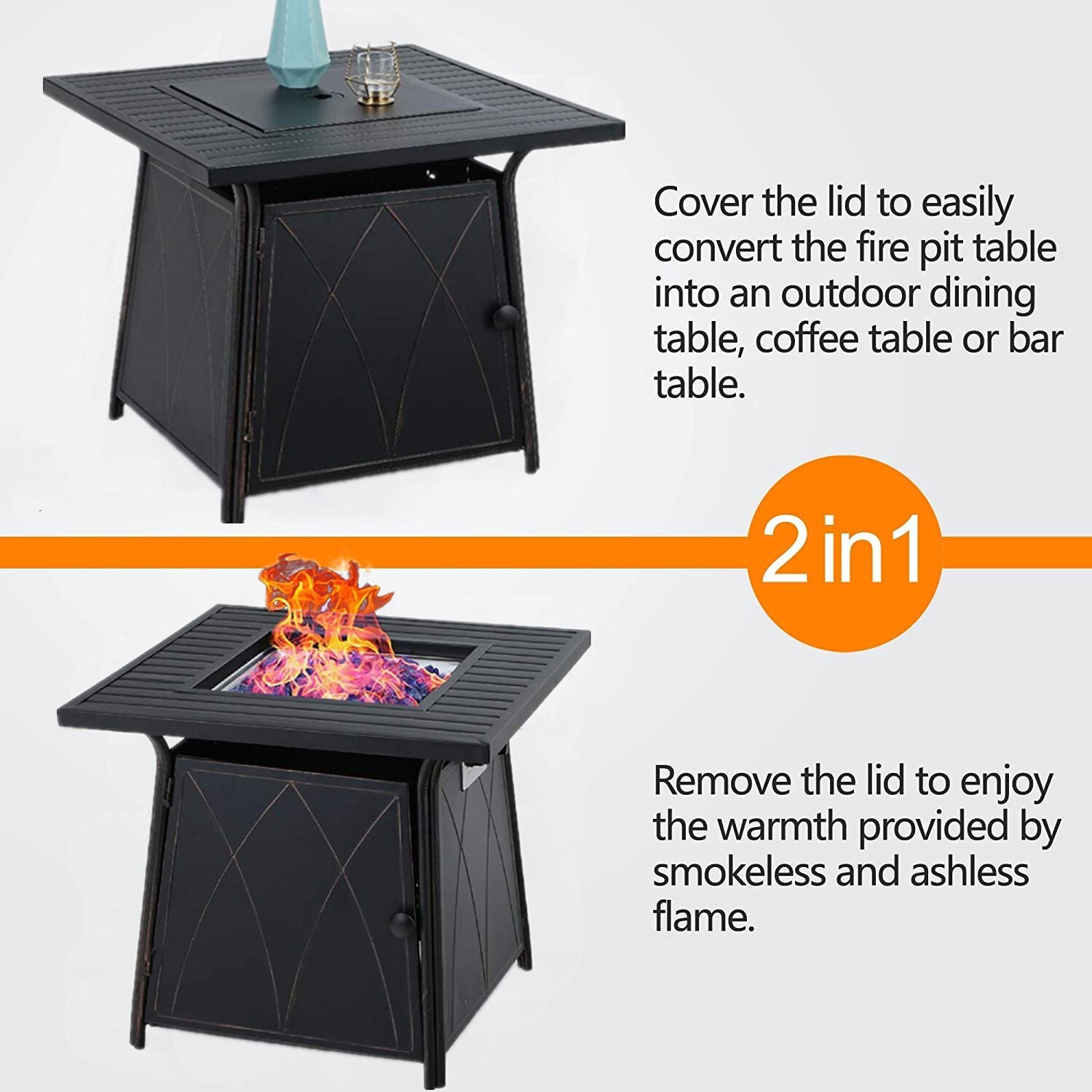 Fireplace Propane Fire Pit Table Outdoor Gas Fire Pit Table Lid Sofa Chair Set