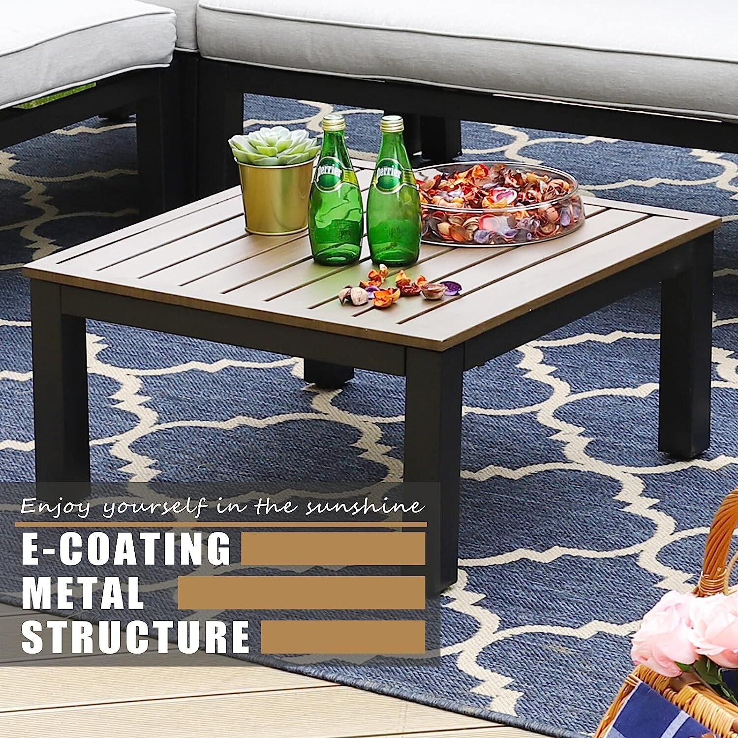 6 Piece Patio Furniture Set Outdoor Conversation Set with Cushion for Backyard