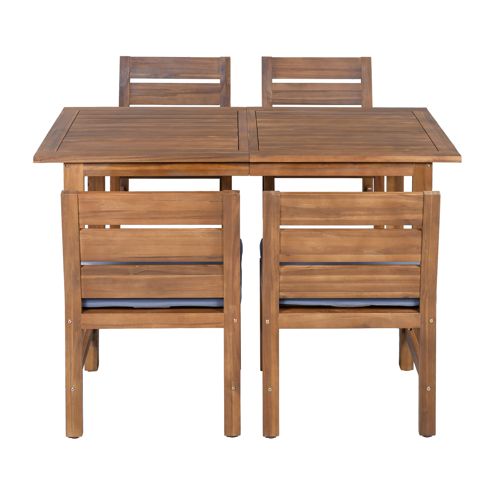 Farmhouse Acacia Wood 5-Piece Outdoor Patio Dining Set for 4