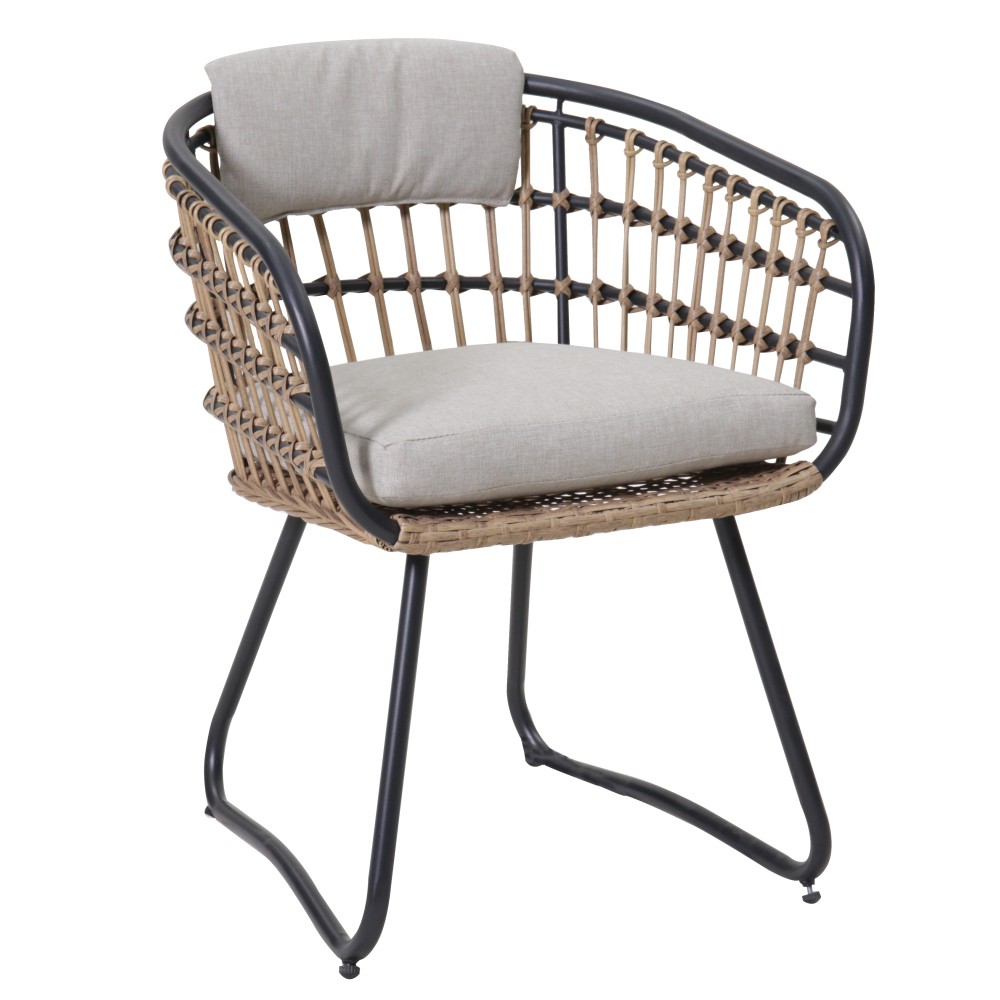 Outdoor Wicker Dining Chairs Set of 2, Patio Dining Chairs with Cushions