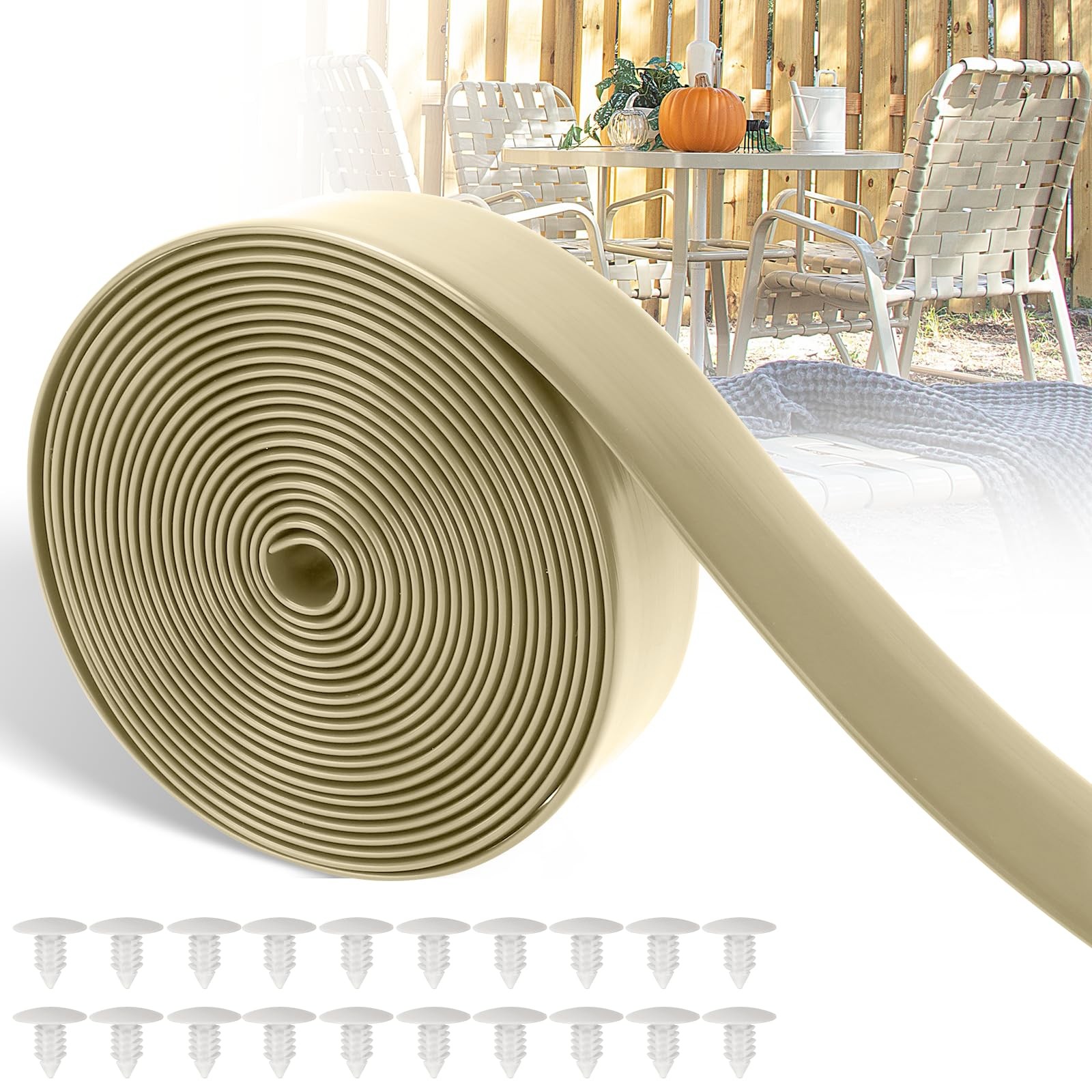 LukLoy 2″ Wide 20ft Long Vinyl Straps for Patio Chairs Repair DIY + 20 Rivets…