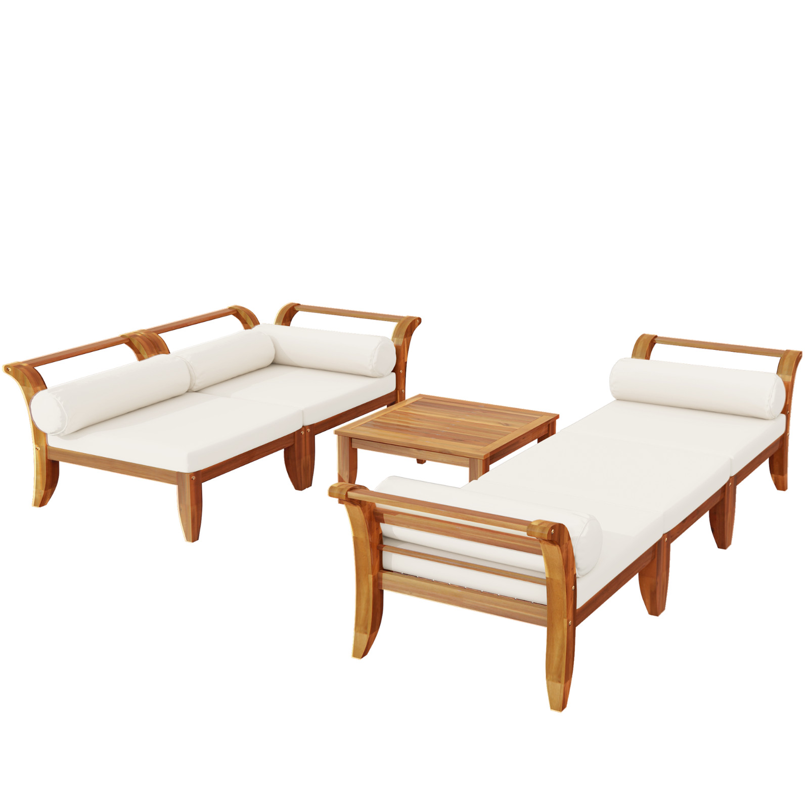 6-Piece Acacia Wood Patio Sectional