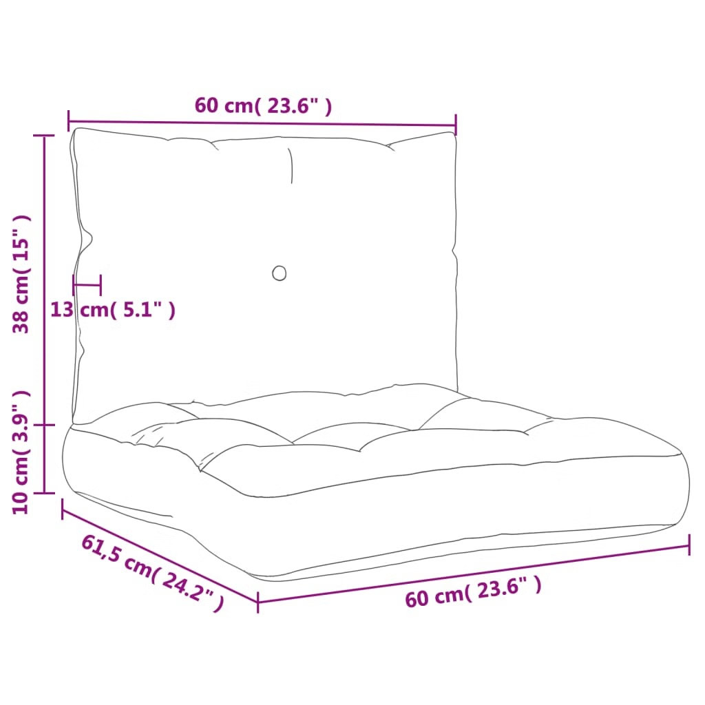 Pallet Cushion Set of 2 Grey 100% polyester Standard Durable