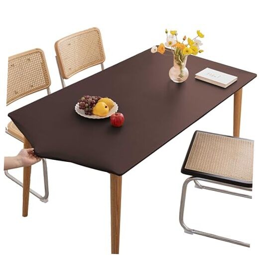 PU Stretch Fitted Rectangle Tablecloth with 47″ x 28″ (Rectangular) Coffee