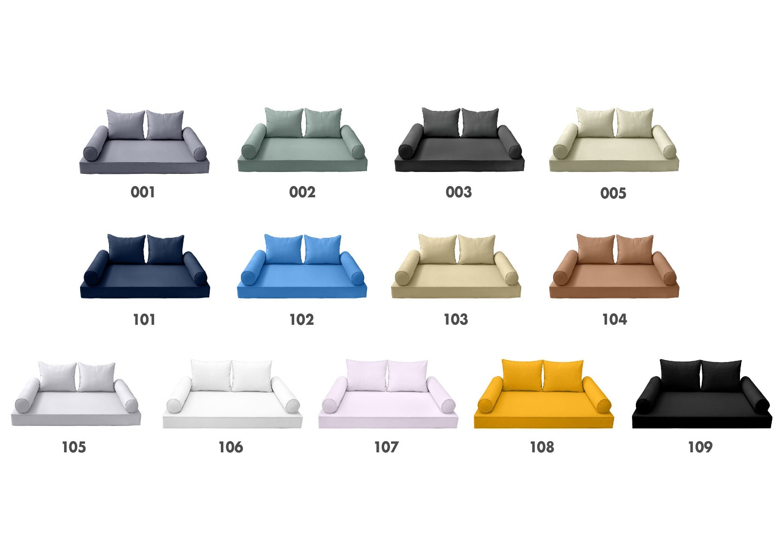 Style1 Complete Set Twin Size Wood Patio Sofa Daybed + Cushion Inserts + Covers