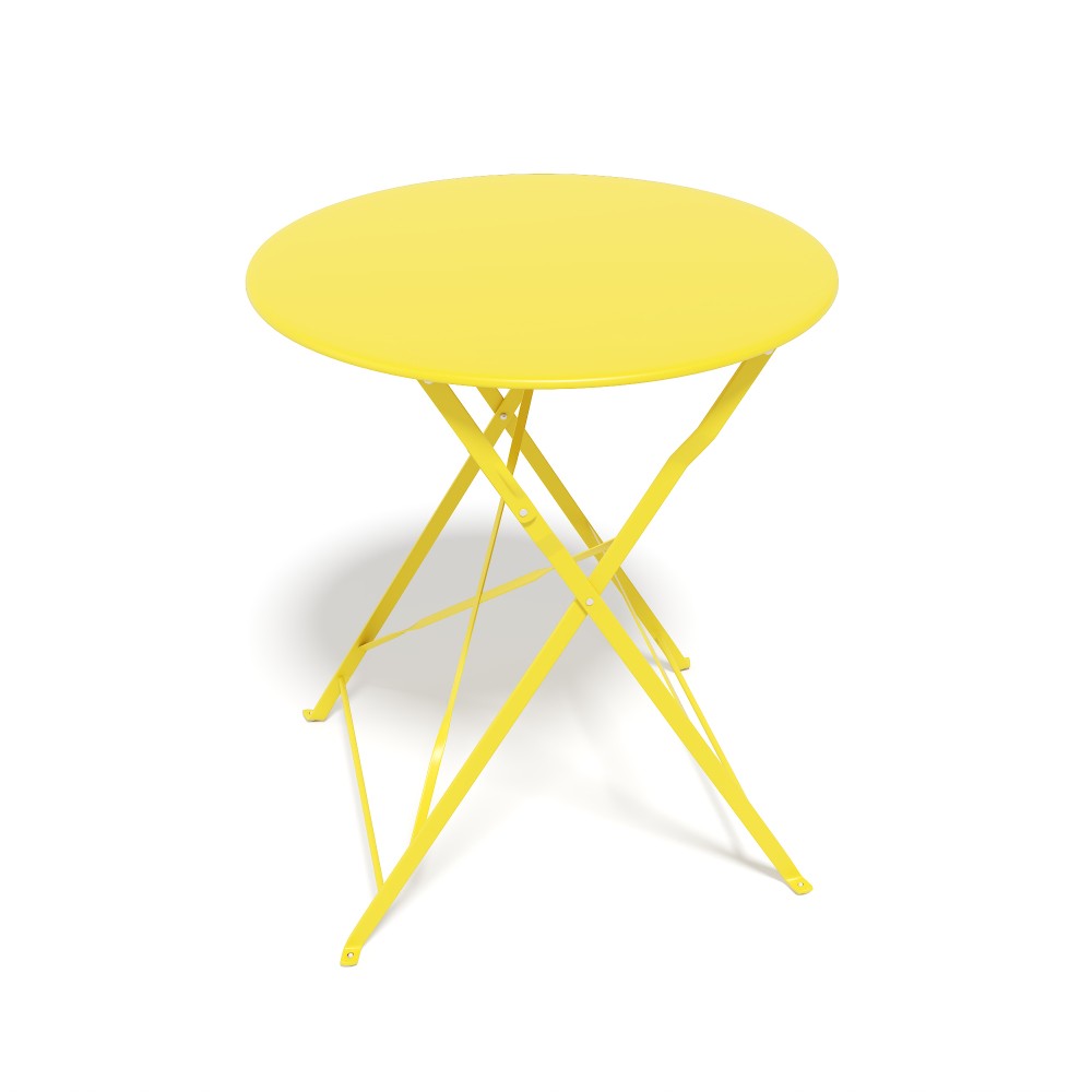 2-Person Folding Bistro Set with Cushions, Table & 2 Chairs, Yellow