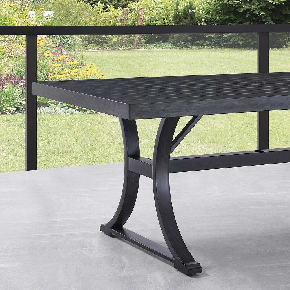 Brand New 7-Piece Modern Aluminum Outdoor Dining Set w/ Beige Cushions