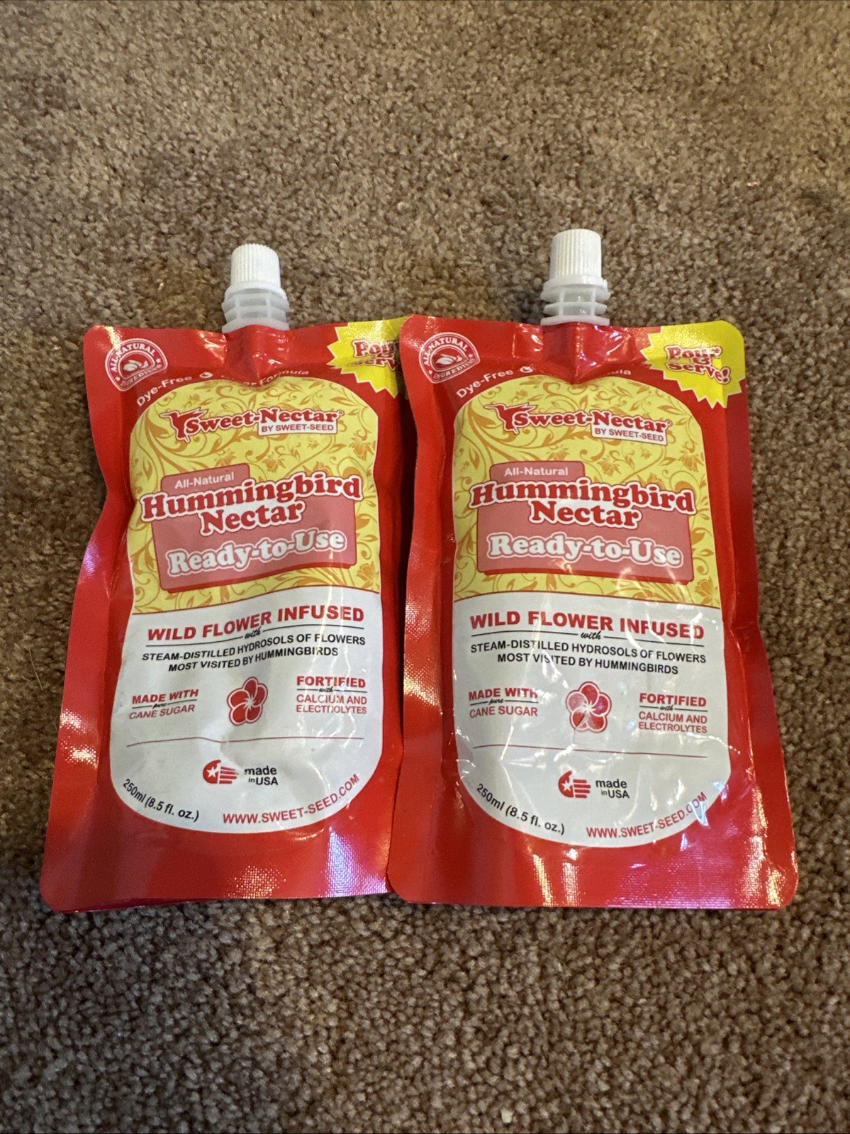 Lot Of 2 Sweet Nectar All Natural Hummingbird Nectar Ready-To-Use