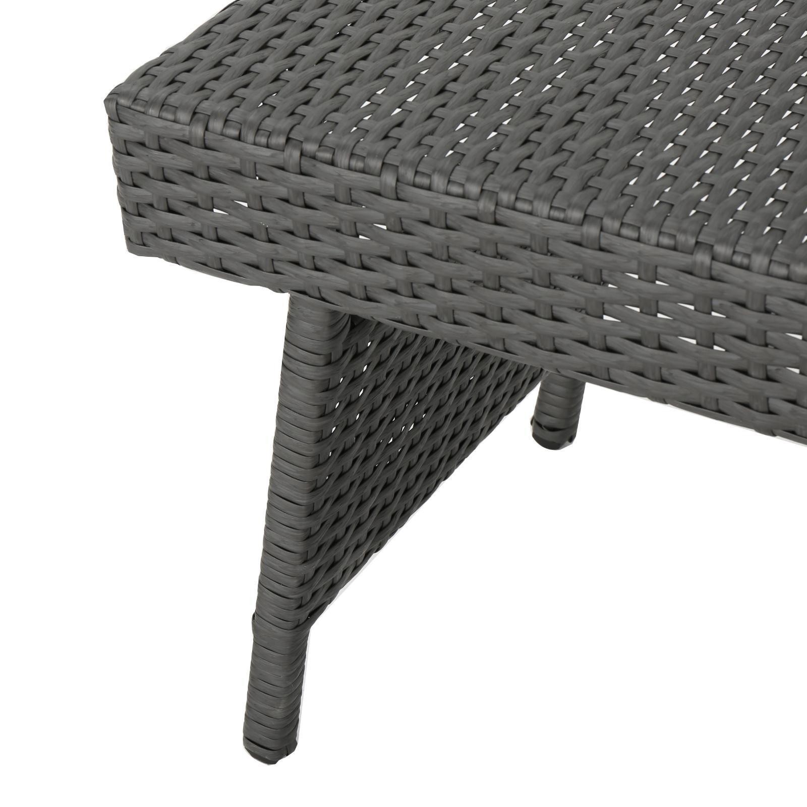 Polyethylene Wicker Snack Table – Stylish Faux Rattan Accent with Sturdy Iron