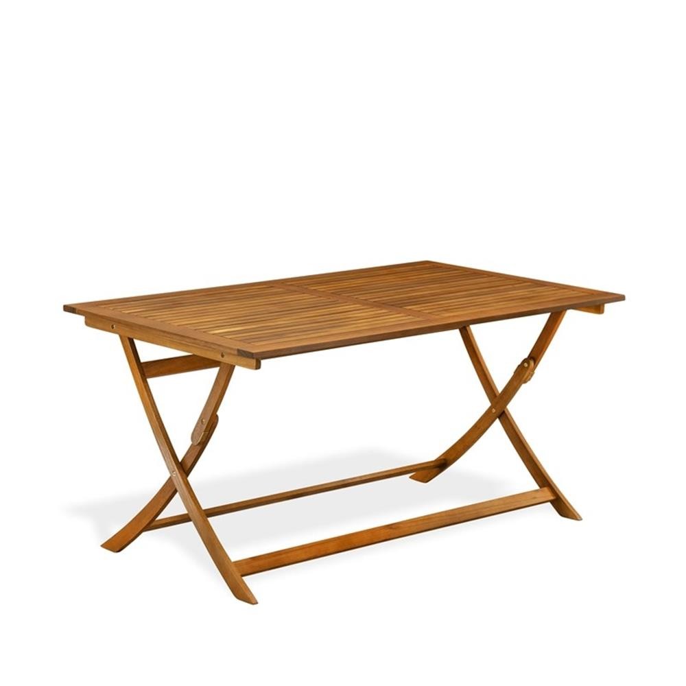 Pemberly Row Modern Table with 4 Arms Less Patio Chairs in Natural Oil Finish