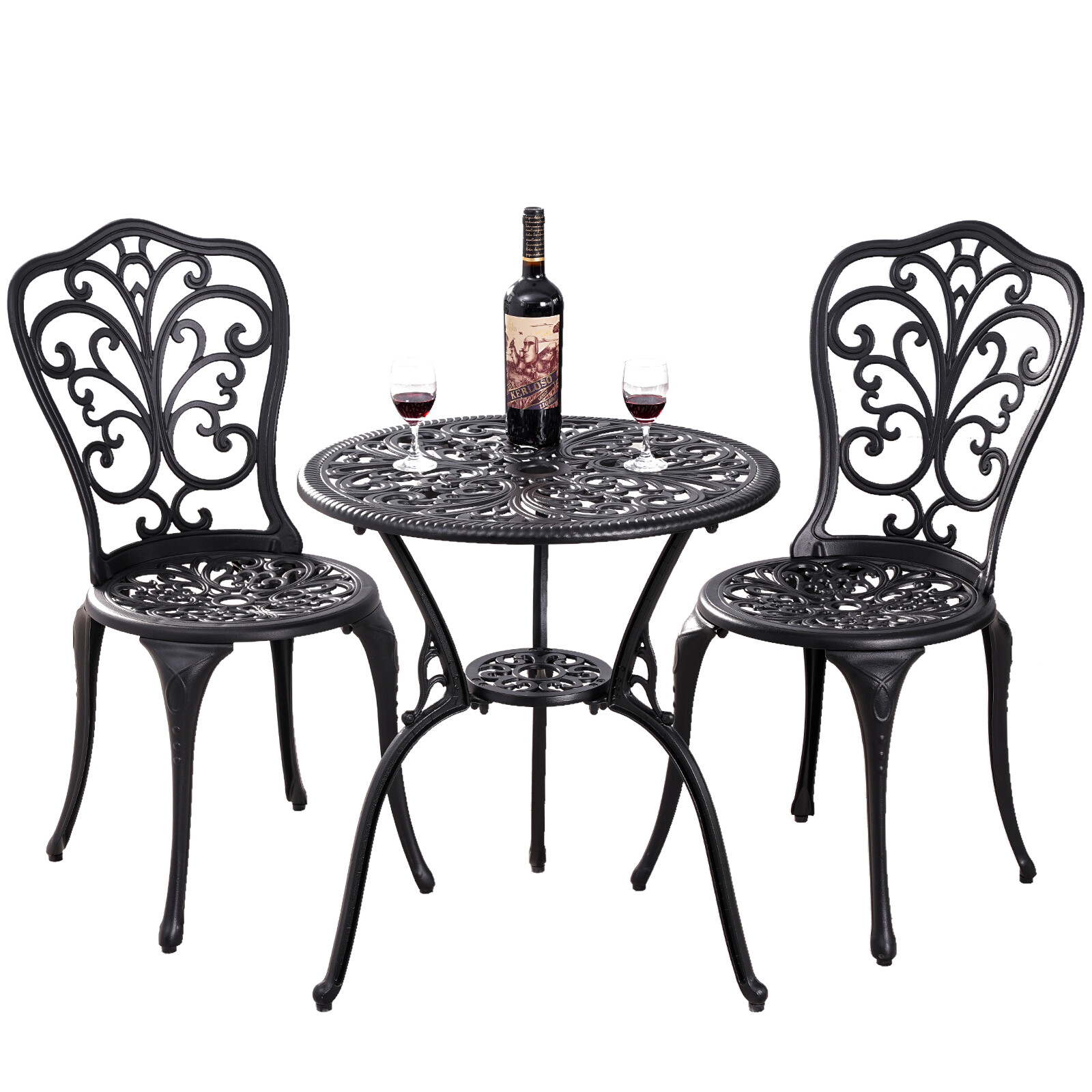 Withniture Bistro Set 3 PCS,Rust-Resistant Outdoor Patio Bistro Table and Chairs