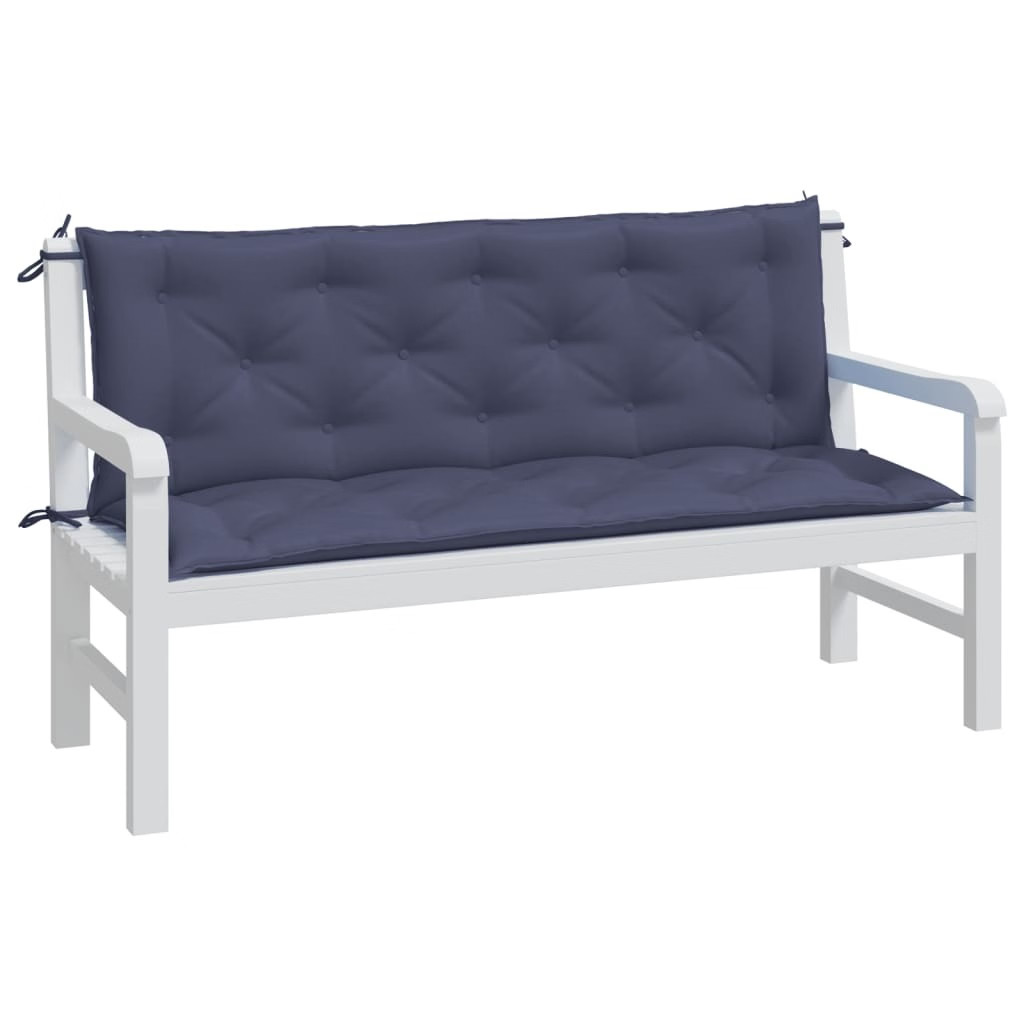 Garden Bench Cushions 2pcs Navy Blue 59.1″x19.7″x2.8″ Oxford Fabric