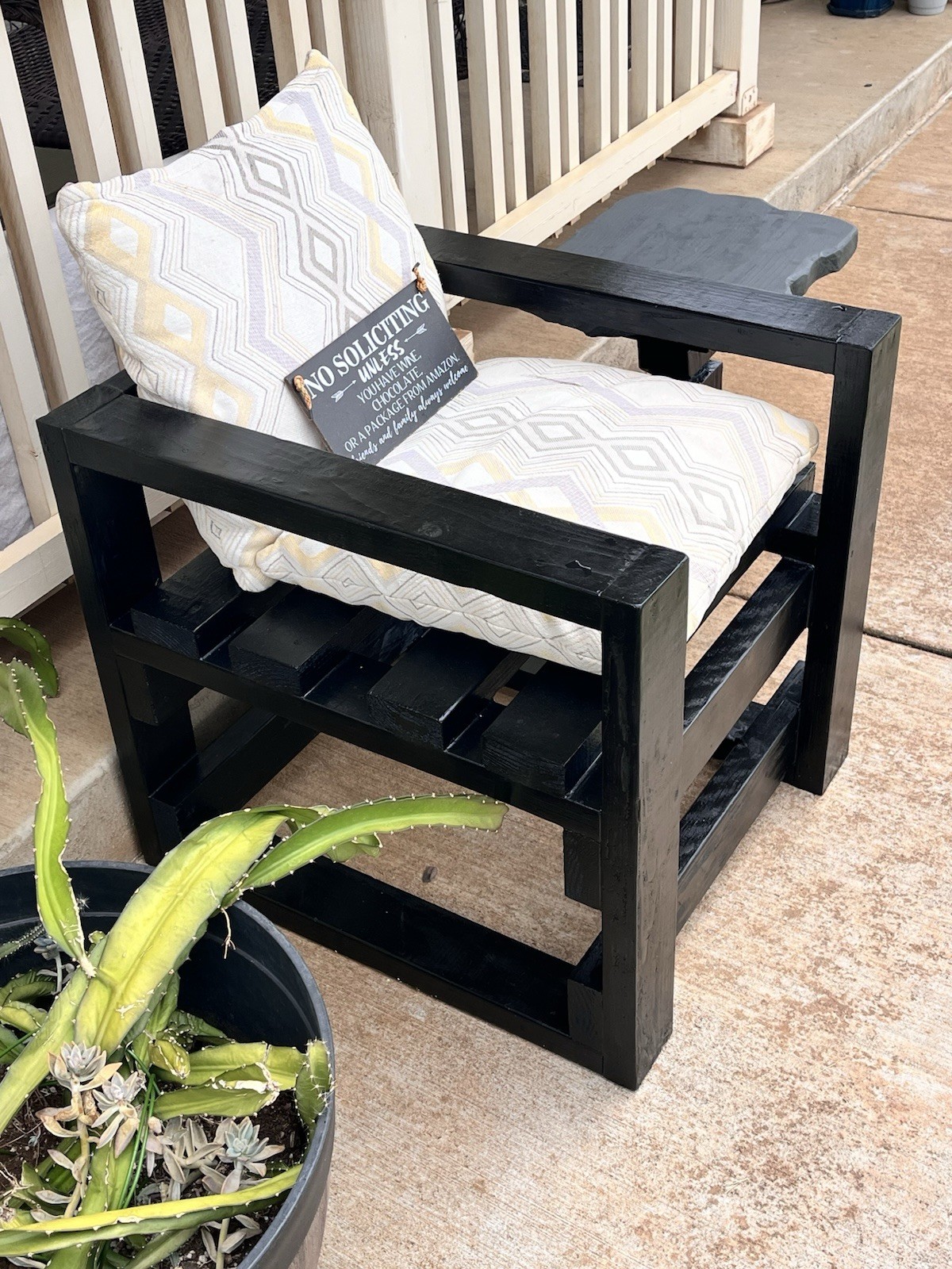 Black Outdoor Chair and Table Set. Outdoor Patio Furniture. CUSTOM MADE.