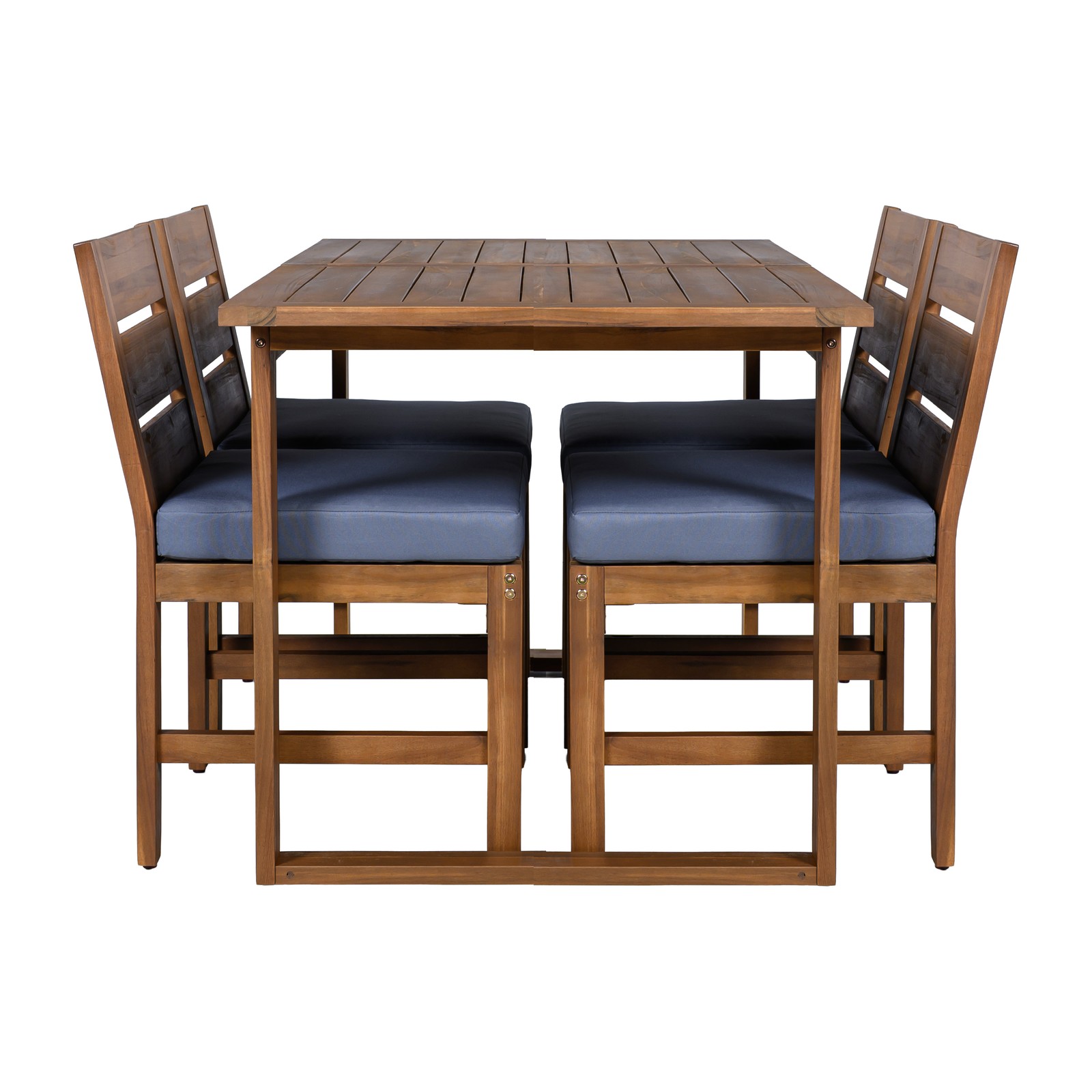 Farmhouse Acacia Wood 5-Piece Outdoor Patio Dining Set for 4