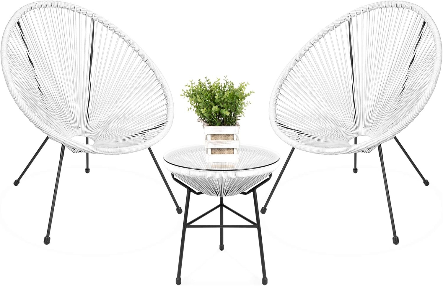 Best Choice Products 3-Piece Outdoor Acapulco All-Weather Patio Conversation Bis
