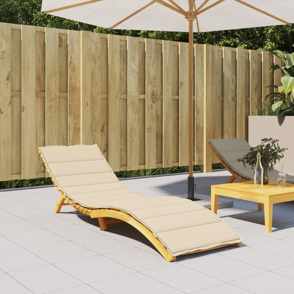 Sun Lounger Cushion Beige 78.7″x19.7″x1.2″ Fabric