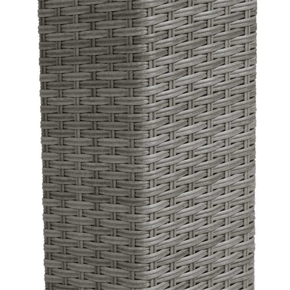 Pemberly Row Outdoor Patio PE Wicker / Rattan Bistro Table in Gray