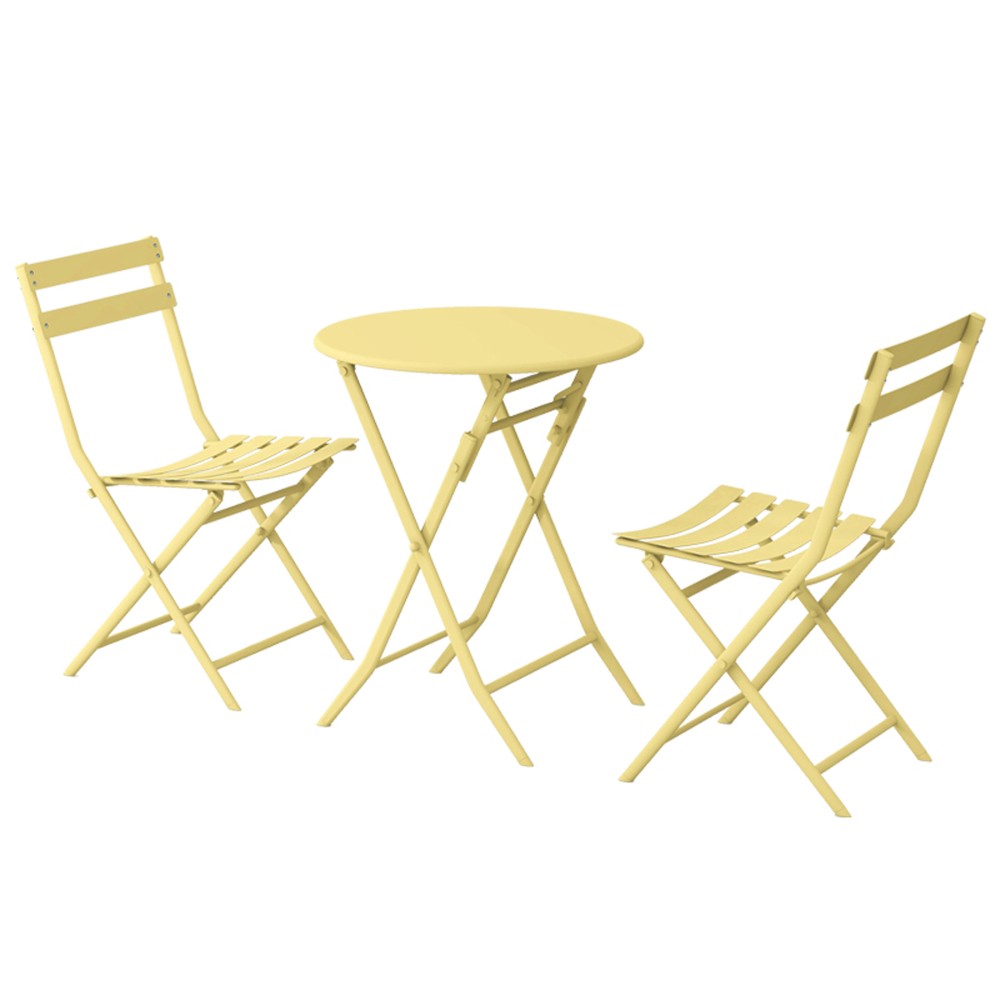 3 Piece Patio Bistro Set,Foldable 1 Table&2 Chairs,Outdoor/Indoor Furniture Set
