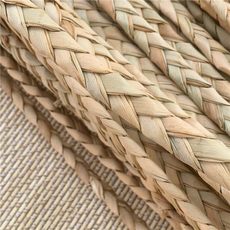 30m Three Strands Straw Braided Corn Leaf Hand-rubbed Rope 1cm for DIY Hat Craft
