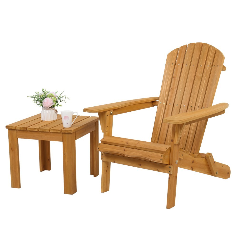 Patio Wooden Square Side End Table Coffee Bistro Table Indoor Outdoor Natural