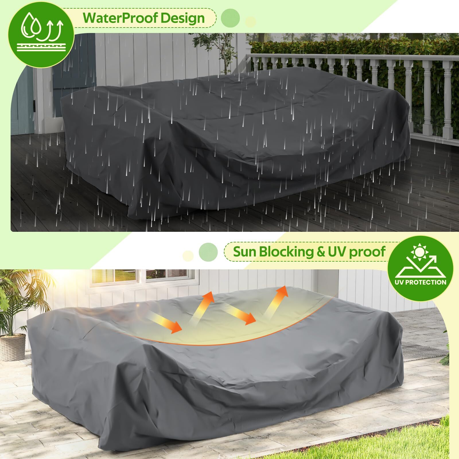 AECOJOY Aluminum Outdoor Furniture Sets Garden Conversation Set Sectional Sofa