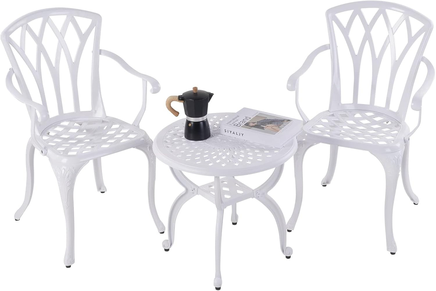 Jardin DE CENTENNAIL 3-Piece Outdoor Bistro Set Cast Aluminum Rust-Resistant Pat