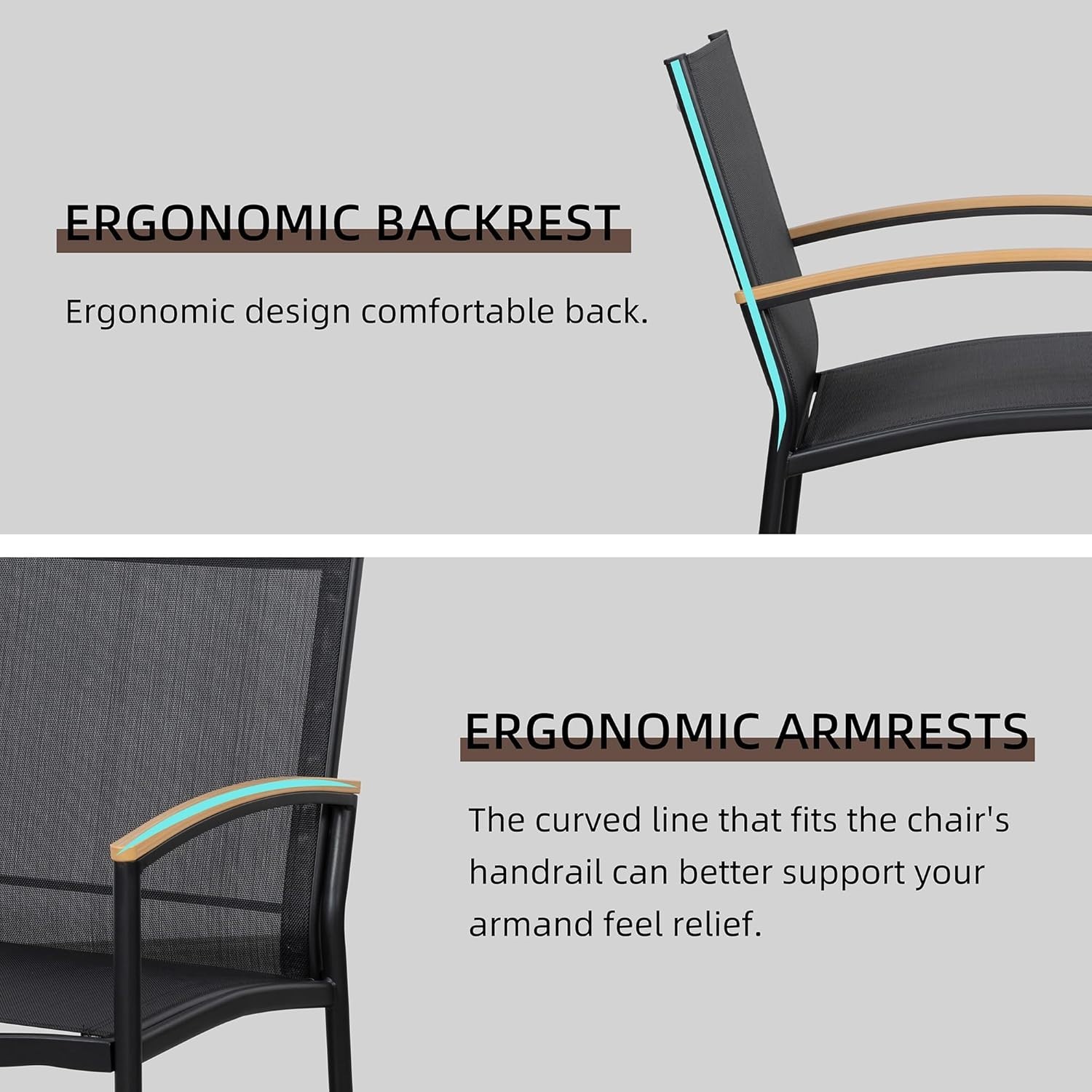 Modern 3-Piece Patio Bistro Set with Textilene Chairs – Easy Assembly & Comfort