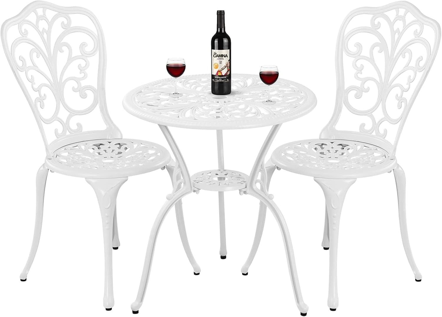 Outdoor Metal Bistro Furniture Set Garden Porch Small Dining Seating