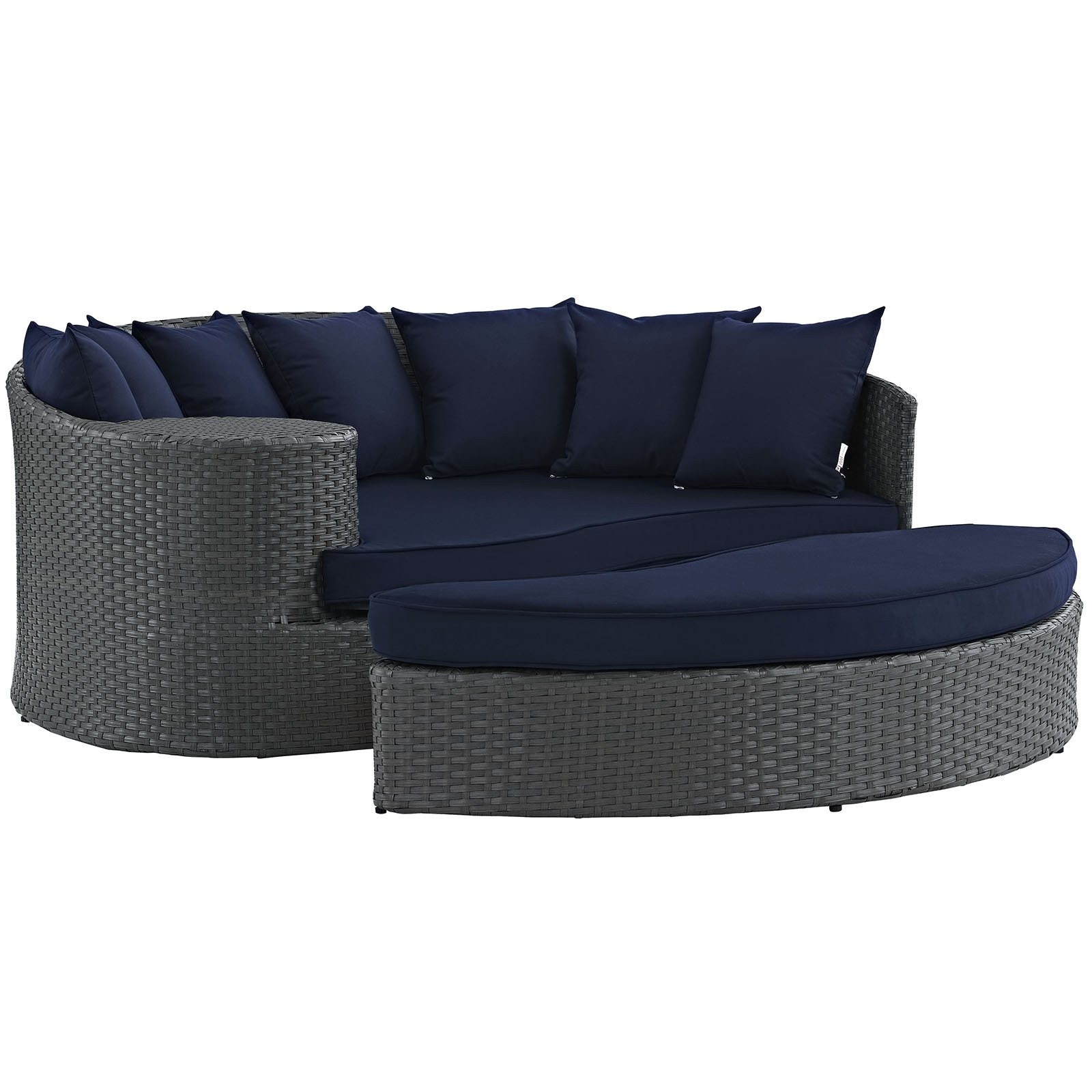 Modway Sojourn Patio Daybed in Canvas Navy