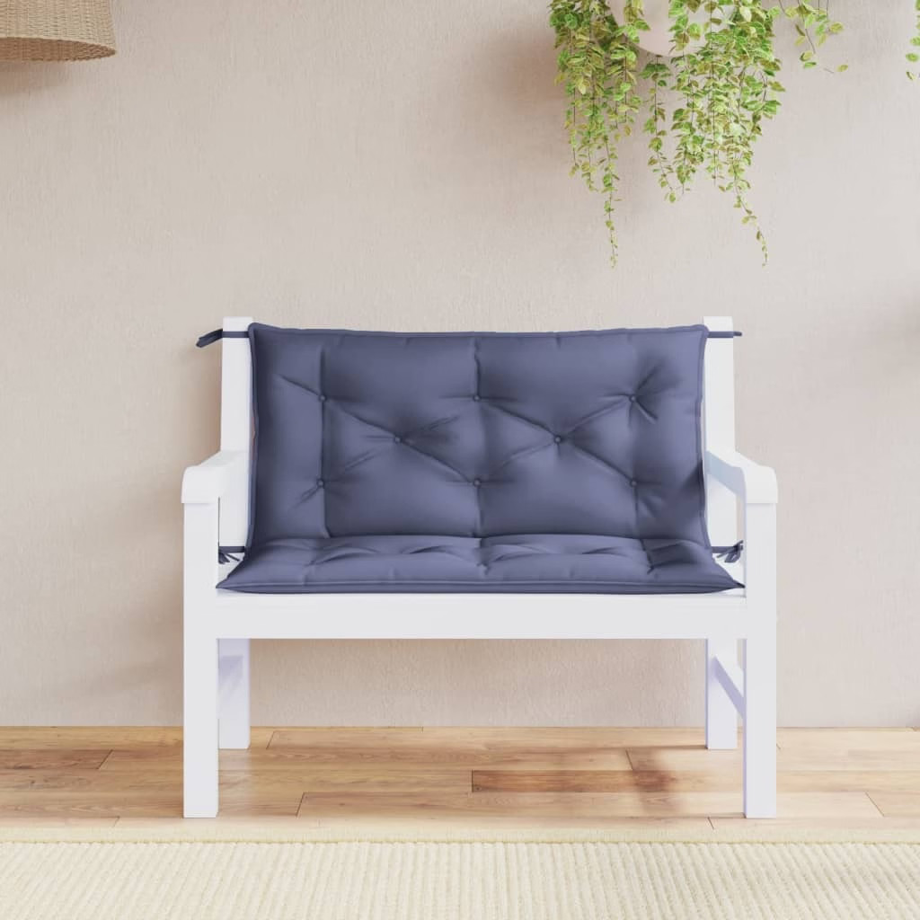 Garden Bench Cushions 2pcs Navy Blue 39.4″x19.7″x2.8″ Oxford Fabric