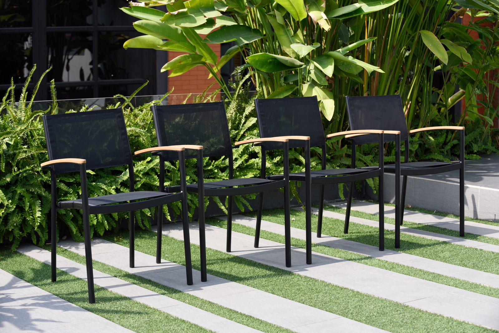 Amazonia Le Pont 7-Piece Outdoor Dining Set | Teak Finish | Ideal for Patios