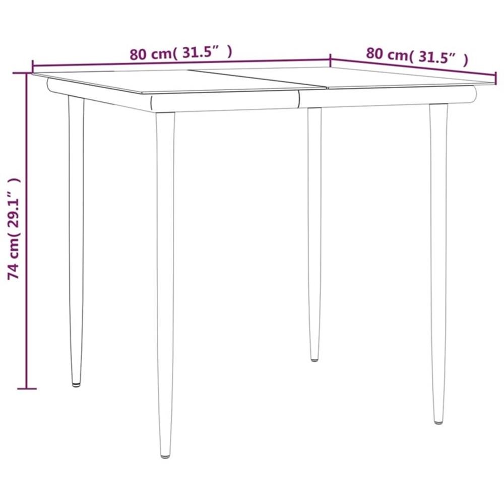Bowery Hill Poly Rattan Medium Durable Garden Dining Set in Black