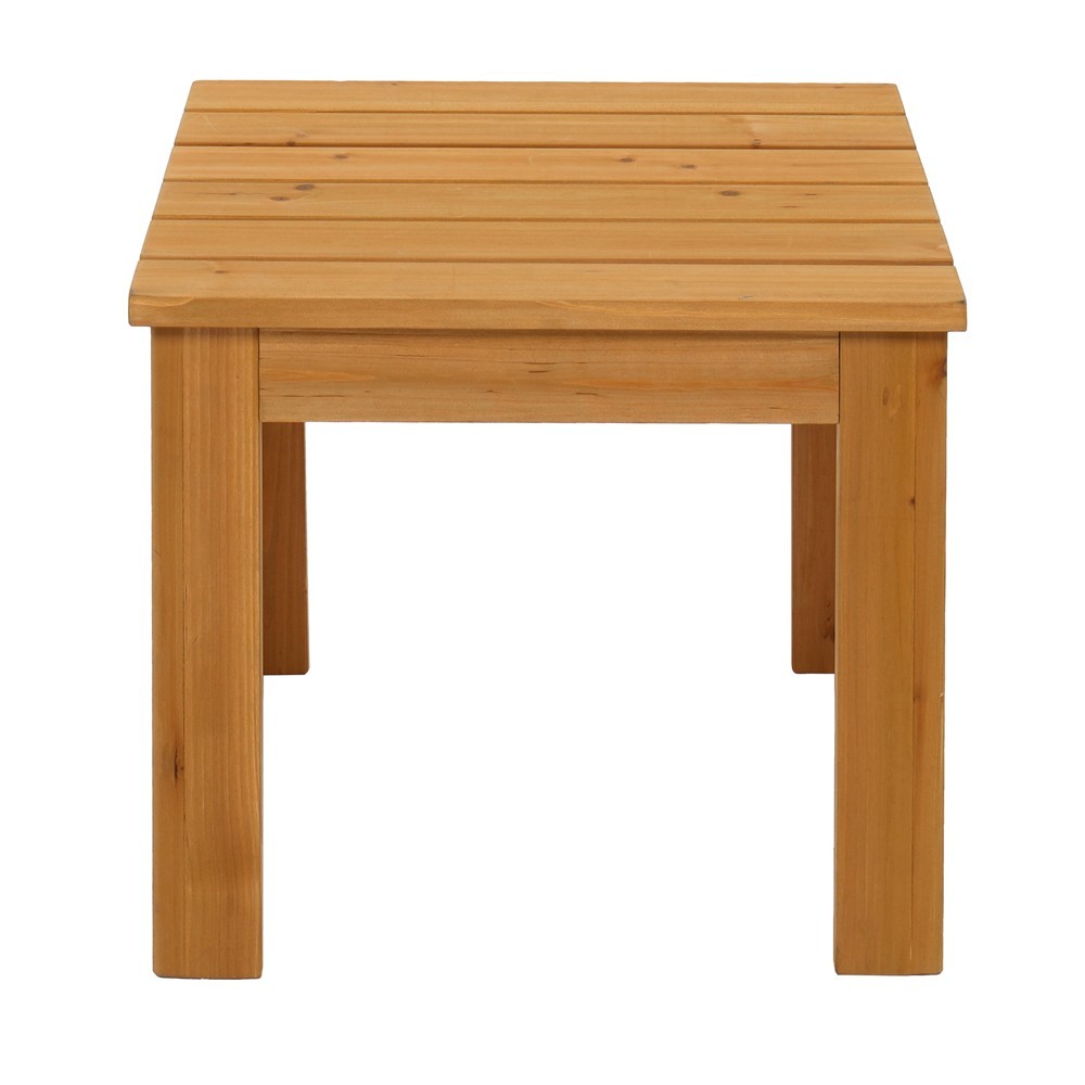 Patio Wooden Square Side End Table Coffee Bistro Table Indoor Outdoor Natural