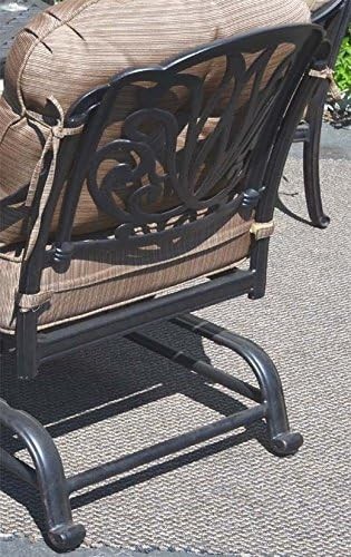 Bistro 3 Piece Set Outdoor Elisabeth Club Rocker – Spring Base Swivel Chairs.