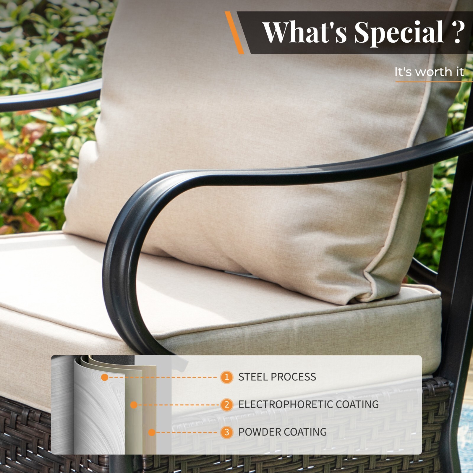 5 Piece Outdoor Sofa Chairs Set Patio Dining Table Chairs Furniture Set
