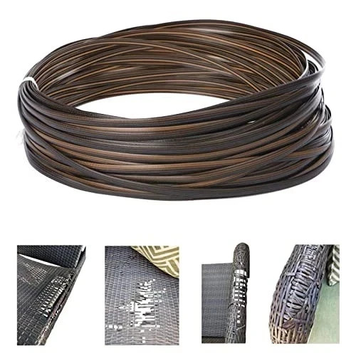 120 Ft Wicker Repair Kit, Plastic Wicker Repair Supplies, Gradient Dark Brown