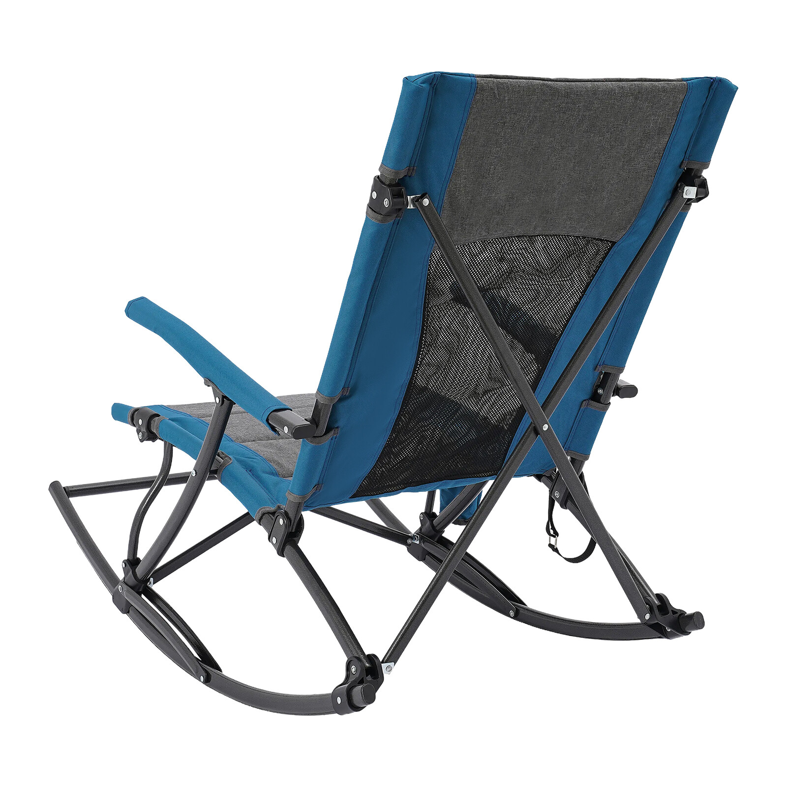 Oversized Folding Rocking Camping Chair Outdoor, Portable Chair with Cup Holder