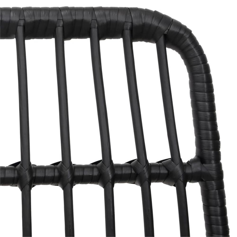 Bowery Hill Poly Rattan Medium Durable Garden Dining Set in Black