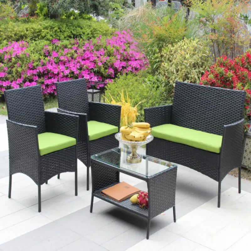 Patio Furniture Set 4 Pieces Outdoor Table and Chairs Garden Furniture Set Loves