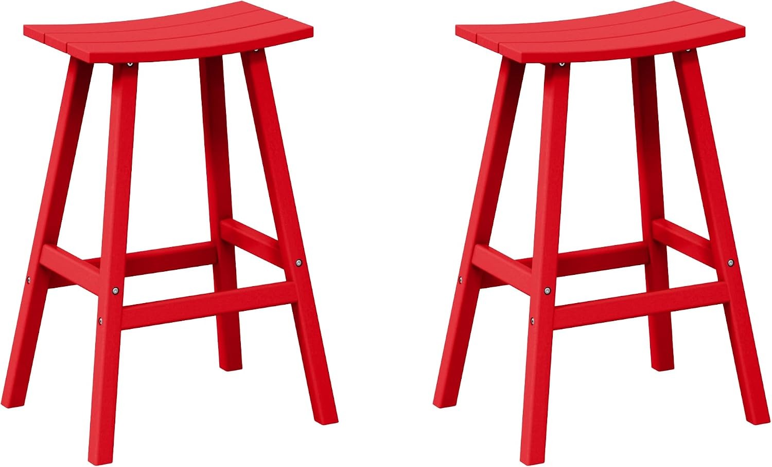 Patio Bar Stools Set of 2 PCS Outdoor Adirondack 29″ in Saddle Stools