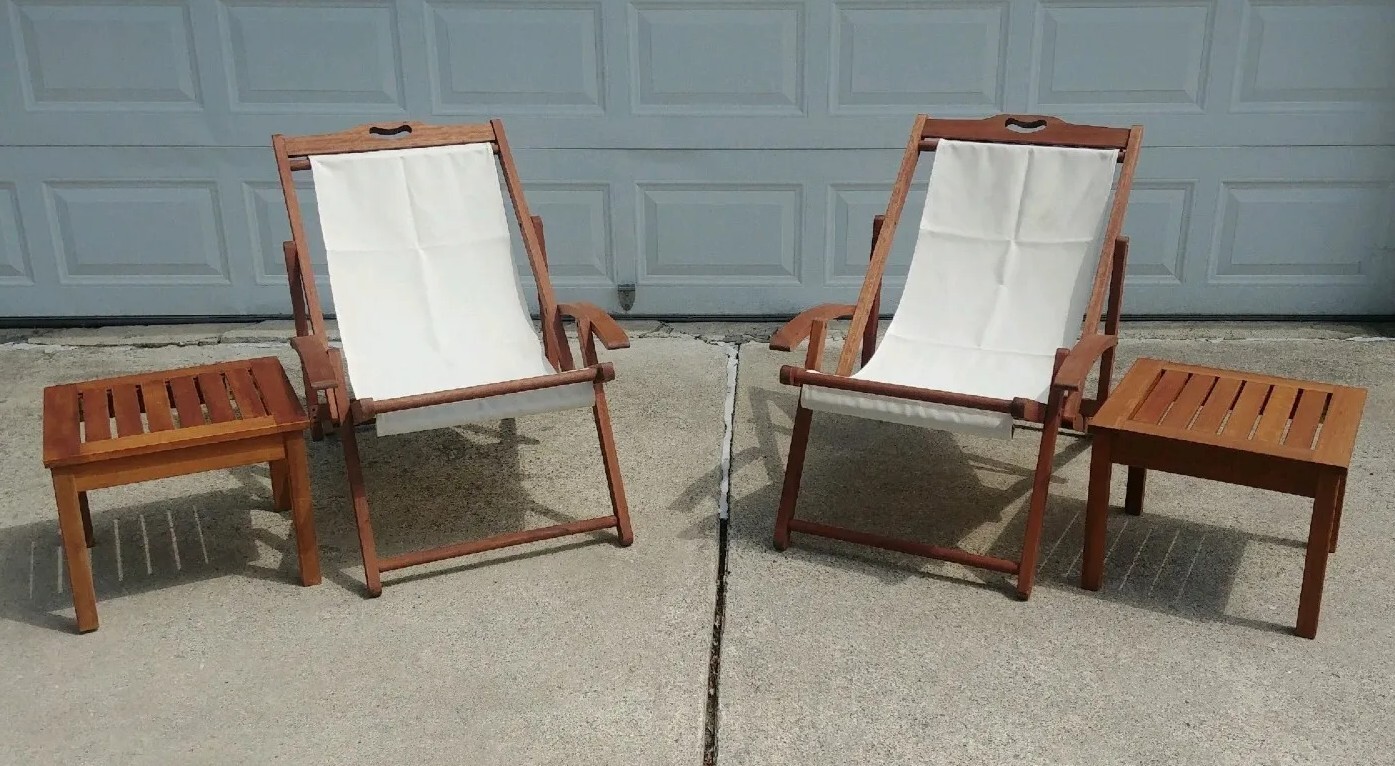 4 PIECE TEAKWOOD OUTDOOR LOUNGE SET