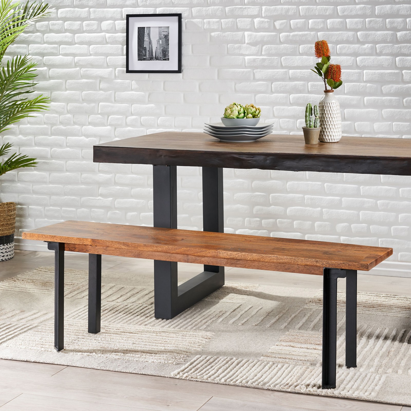 Outdoor Carlisle Benches – Black & Country Brown 2-Tone Design