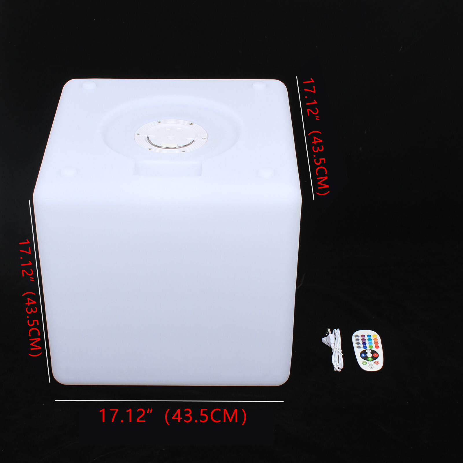 17″ LED Cube Light Pub Bar Stool W/Remote Control 16 RGB Colors Changing Chair